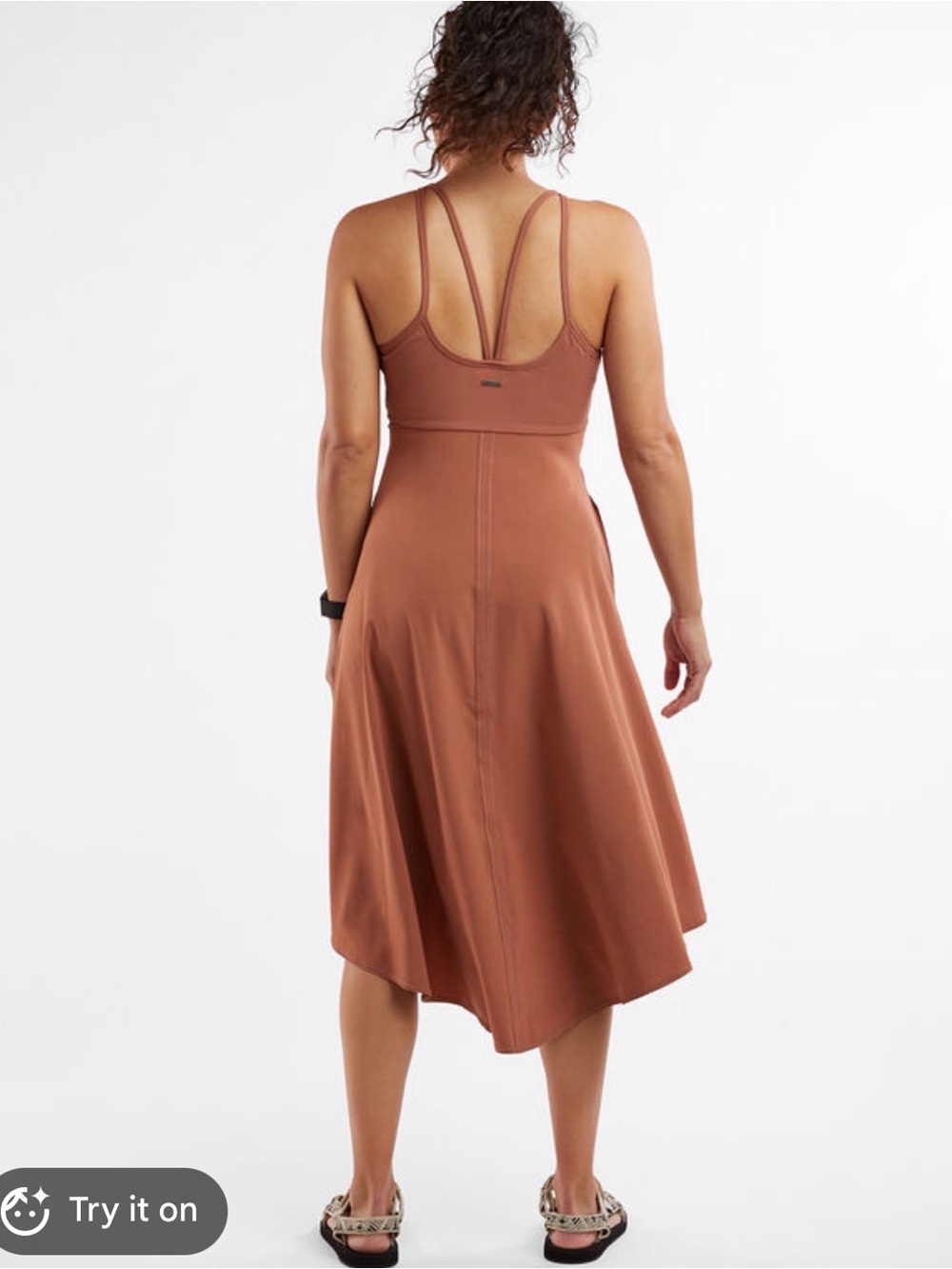 prAna - Railay High Low Dress Athletic Dress in rust color women size L like new - Picture 2 of 9